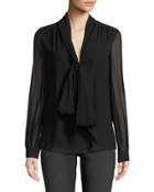 Bow-neck Chiffon Blouse