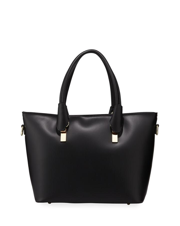 Leather Top Handle Tote Bag