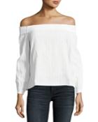 Drew Off-the-shoulder Top, White