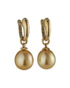 14k South Sea Pearl-drop Earrings, Gold