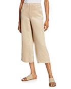 Linen/silk Wide-leg Crop Pants