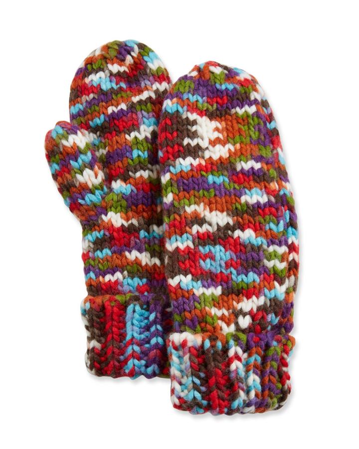Multicolor Mittens W/ Faux-sherpa