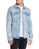 Men's New York Distressed Jean Jacket