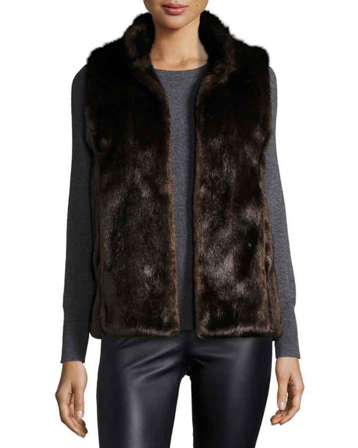 Signature Series Paneled Faux-fur Vest,