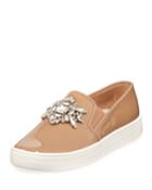 Barre Jeweled Patent Slip-on