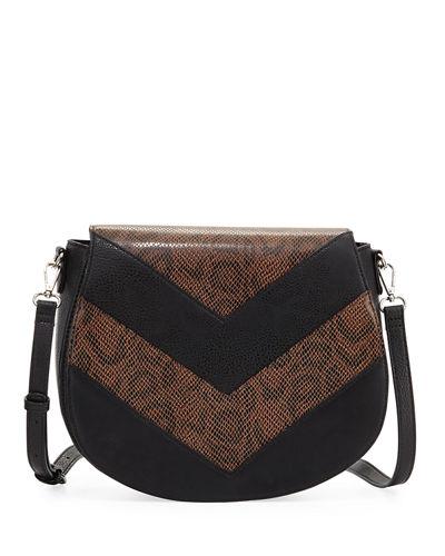 Becca Chevron Snake-embossed Large
