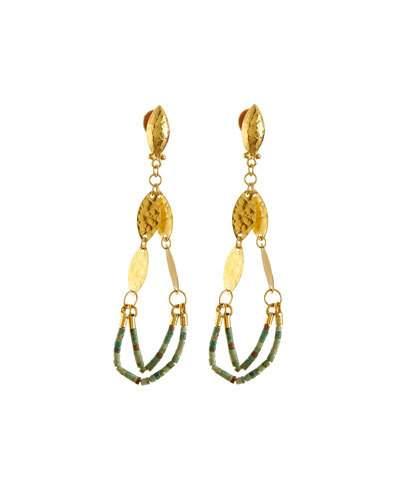 24k Swing Phoenician Turquoise Drop Earrings