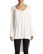 Stadium Scoop-neck High-low Tee, Off White