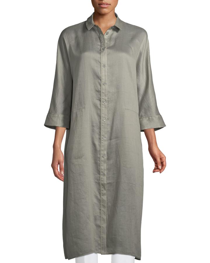 Sally Gemma Cloth 3/4-sleeve Long Duster Jacket