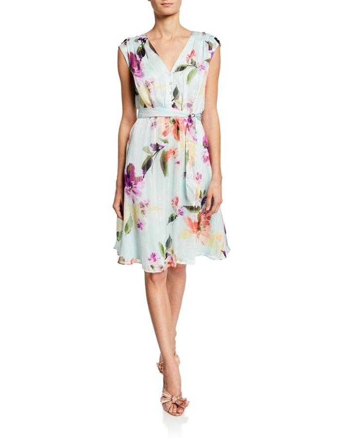 Floral-print Flare Dress