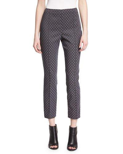 Diamond-jacquard Capri Pants, Blue/multi