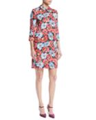 3/4-sleeve Floral-jacquard Daytime