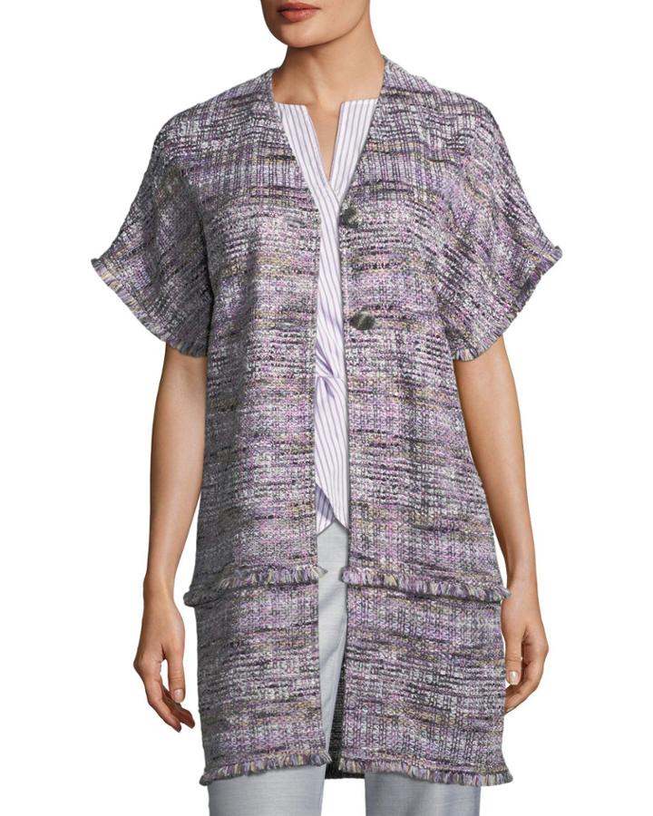 Short-sleeve Tweed Topper