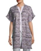 Short-sleeve Tweed Topper