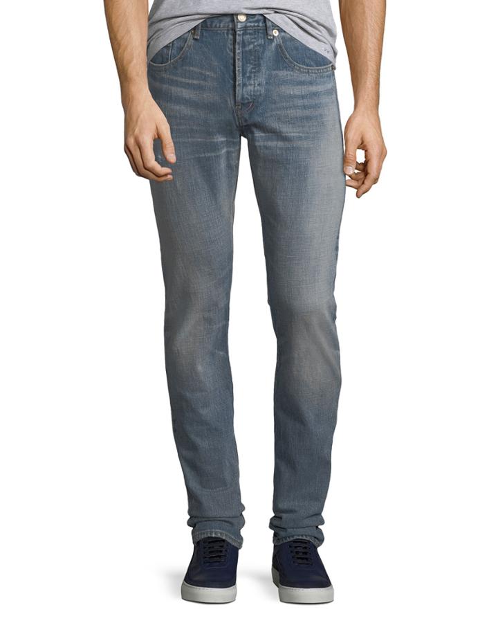 Men's Slim-fit Light-wash Jeans