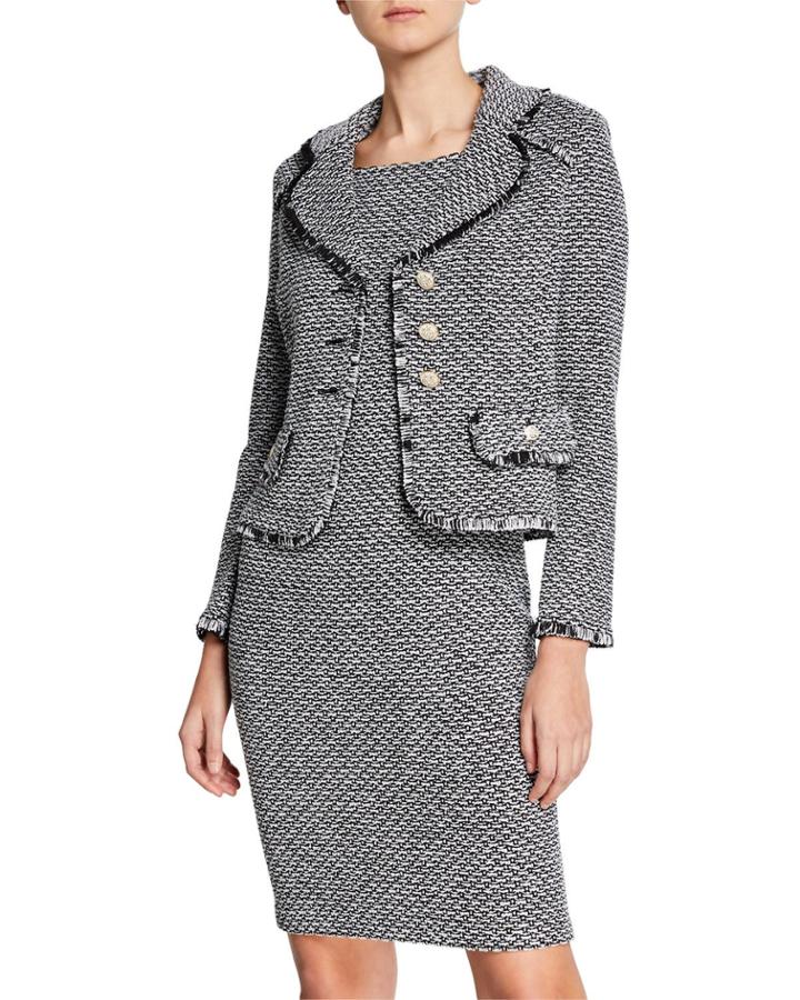 Textured-knit Fringe Blazer