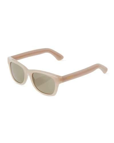 Square Plastic Sunglasses, Greige
