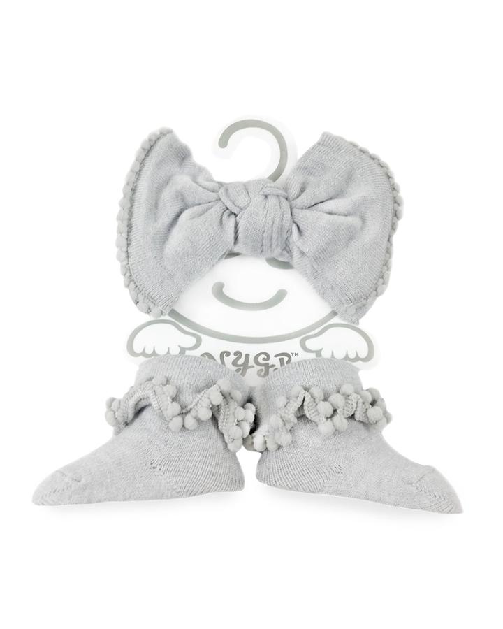 Pompom Headband & Bootie 2-piece