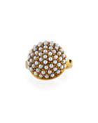 Empire Ring W/ Glass Pearls,