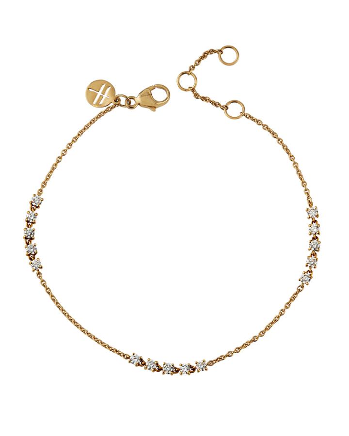 18k Yellow Gold Linear Diamond-station Bracelet