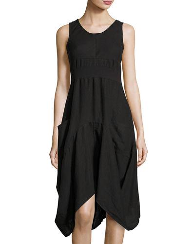 Sleeveless Ribbed-waist