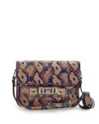 Ps11 Mini Classic Snakeskin Shoulder Bag, Dune/aloe/hibiscus