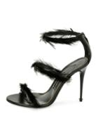 Strappy Sandal With Feather Trim
