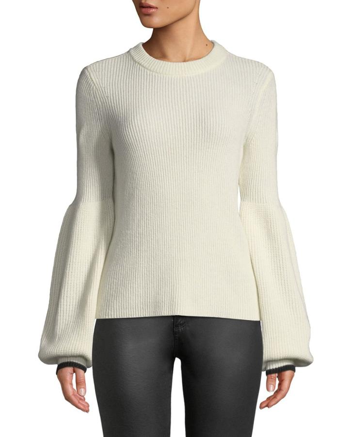 Cashmere Balloon-sleeve