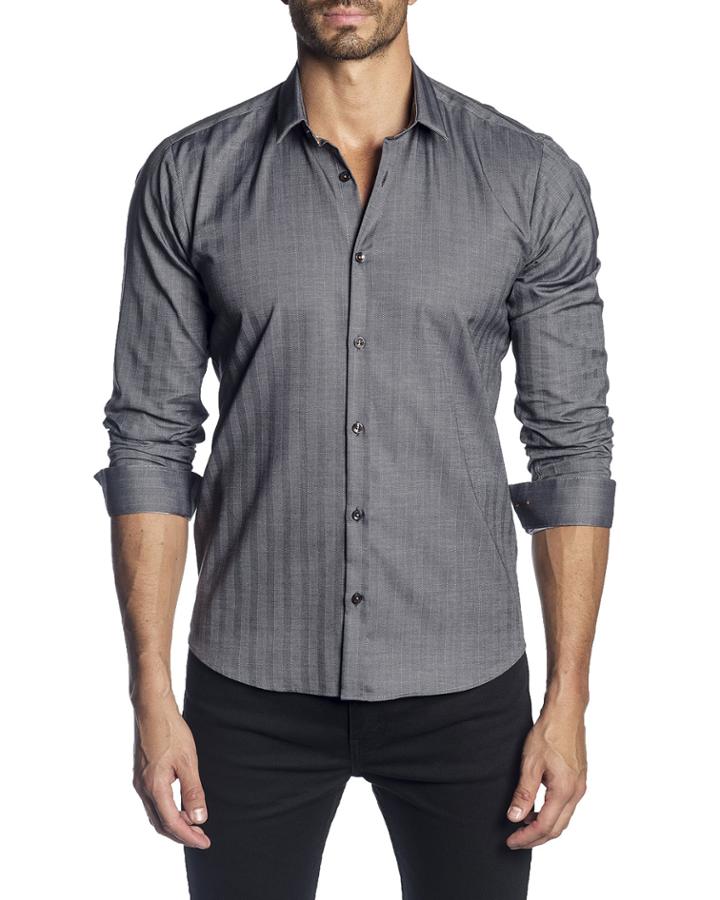 Men's Semi-fitted Stripe Long-sleeve Button-down