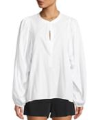 Sawyer Blouson-sleeve Poplin Top