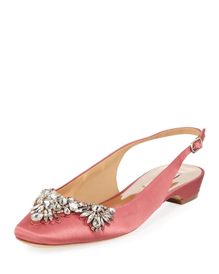 Shayla Crystal-embellished Slingback Flats