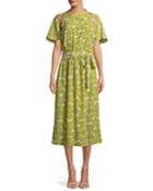 Dania Floral-print Cutout Belted
