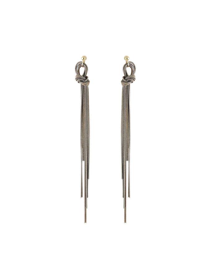 Knotted Fringe Dangle Earrings