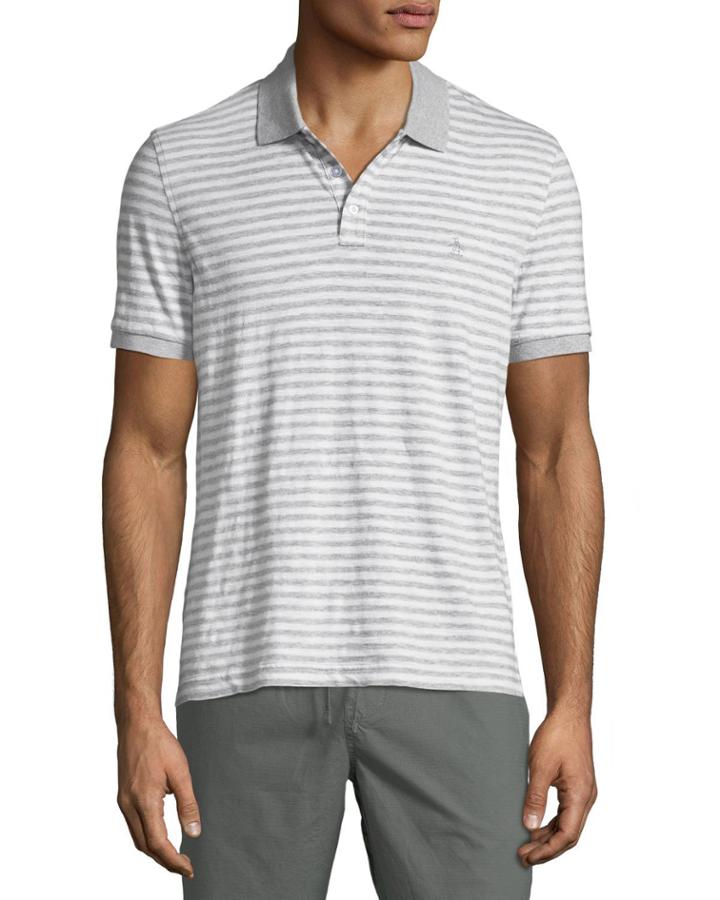 Men's Feeder-stripe Slub Polo