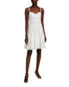 Floral Lace Pompom Trim Fit-&-flare Dress