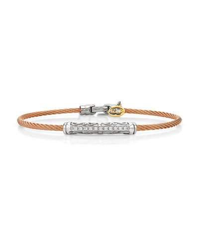 18k Diamond Bar Cable Bracelet