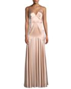 Satin V-neck Sleeveless Corset Gown