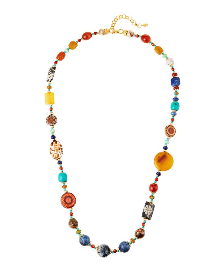 Long Single-strand Decoupage Necklace