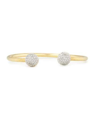 Africa 18k Gold Bangle With Pav&eacute; Diamonds