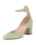 Tango Patent Block-heel Ankle-wrap Pumps