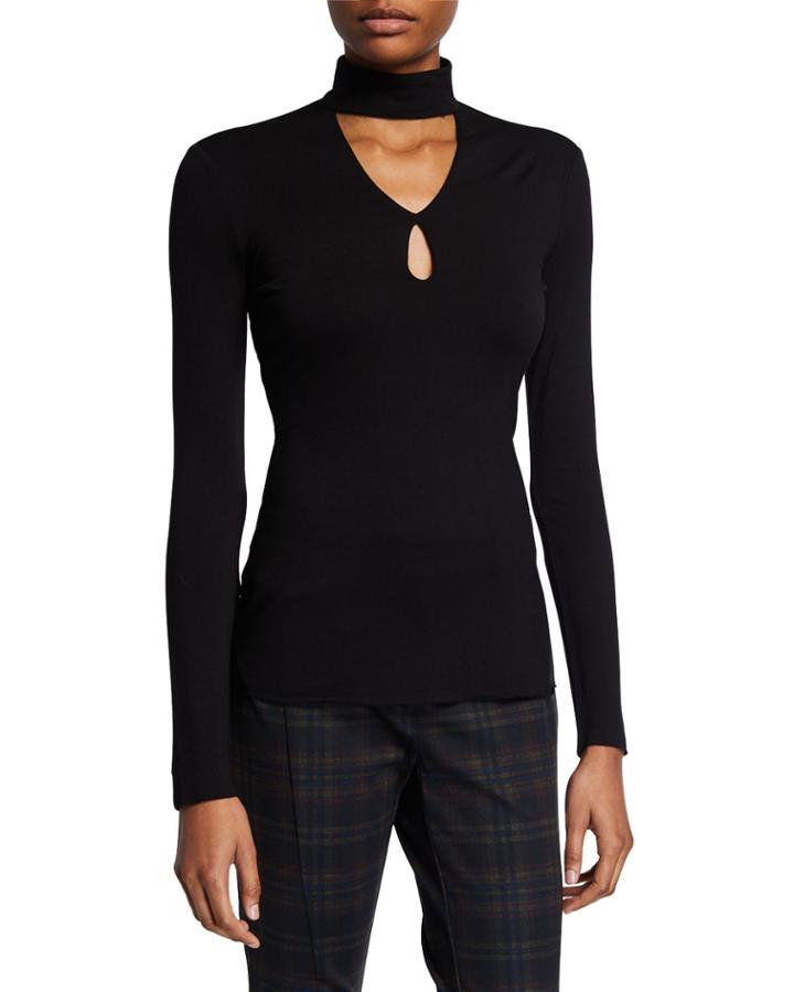 Cat Track Cutout Turtleneck Top