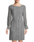 Floral Split-sleeve Dress