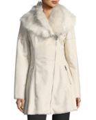 Fit-and-flare Faux-shearling Coat