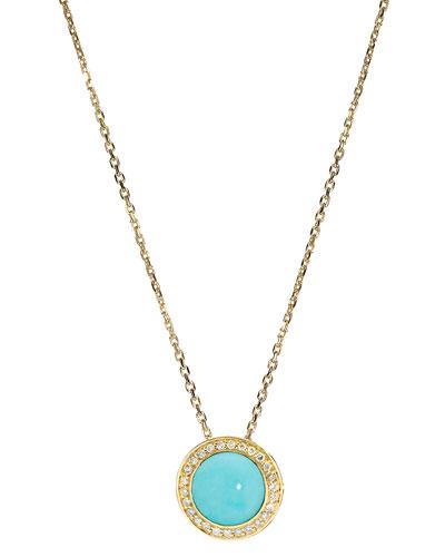 Audrey Turquoise Button Pendant Necklace