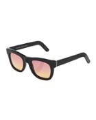 Ciccio Square Plastic Sunglasses, Black/rose