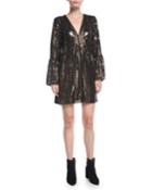 Lady Marmalade V-neck A-line Sequined Mini Cocktail Dress