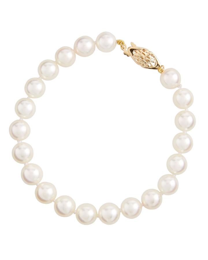 14k Akoya Pearl-strand Bracelet, White