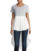 High-low Short-sleeve Twofer Tee