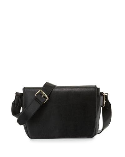 Hudson Fold-over Messenger Bag, Black