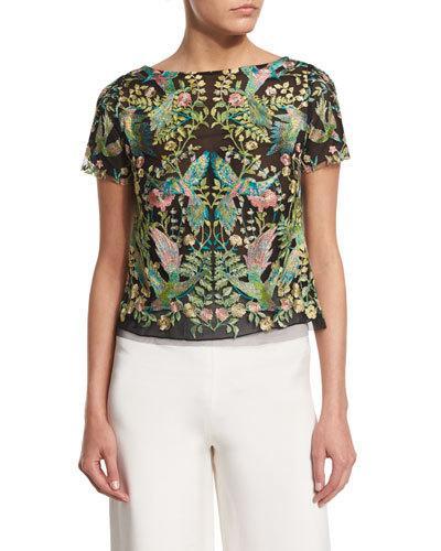 Short-sleeve Embroidered T-shirt,
